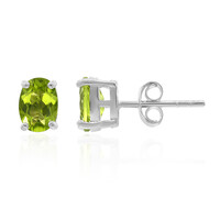 Burmesischer Peridot-Silberohrringe