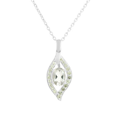 Grüner Amethyst-Silberhalskette