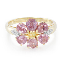 Nicht erhitzter Padparadscha-Saphir-Goldring (AMAYANI)