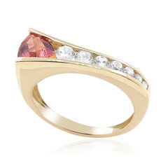 AAA-Brasilianischer Pinkfarbener Turmalin-Goldring (de Melo)