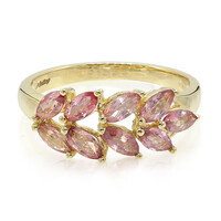 Nicht erhitzter Padparadscha-Saphir-Goldring