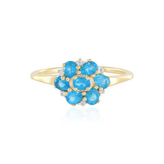 Neonblauer Apatit-Silberring