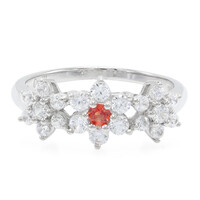 Padparadscha-Saphir-Silberring