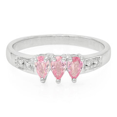 Padparadscha-Saphir-Silberring