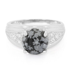 Schneeflocken-Obsidian-Silberring