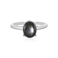 Schwarzer Stern-Saphir-Silberring