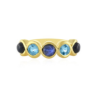 Blauer Stern-Saphir-Silberring