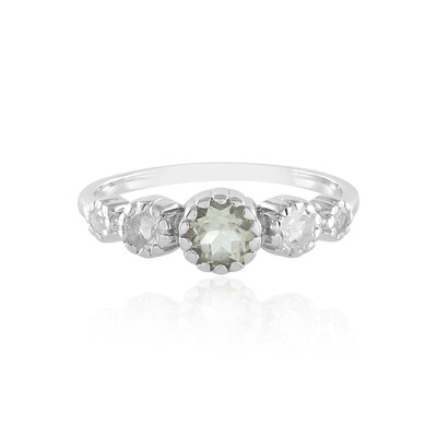 Grüner Amethyst-Silberring