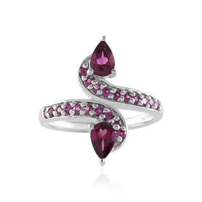 Magenta-Granat-Silberring