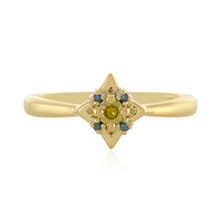 Gelber I3 Diamant-Silberring