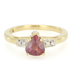Nicht erhitzter Padparadscha-Saphir-Goldring (AMAYANI)