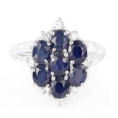 Blauer Saphir-Silberring