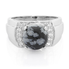 Schneeflocken-Obsidian-Silberring