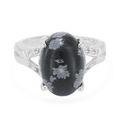 Schneeflocken-Obsidian-Silberring