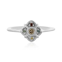 I3 Champagner-Brillant-Silberring