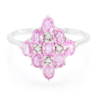 Pinkfarbener Ceylon-Saphir-Silberring