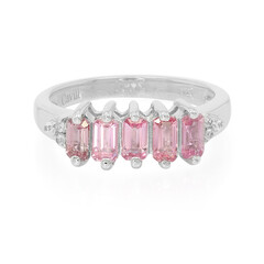 Padparadscha-Saphir-Silberring