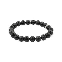 Schwarzer Onyx-Silberarmband