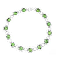 Grüner Kolumbianischer Bernstein-Silberarmband