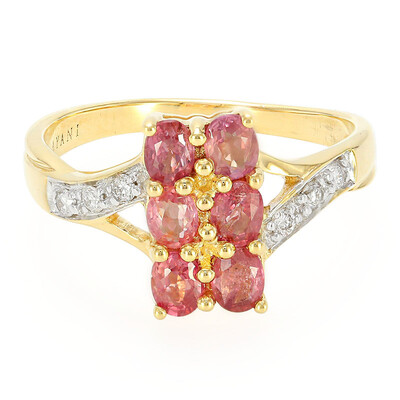 Nicht erhitzter Padparadscha-Saphir-Goldring (AMAYANI)