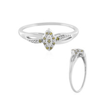 Gelber SI1 Diamant-Silberring