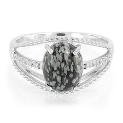 Schneeflocken-Obsidian-Silberring