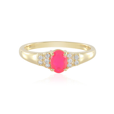 Äthiopischer Pinkfarbener Opal-Silberring