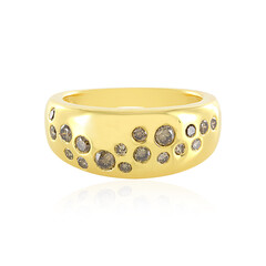 I3 Schokoladen-Diamant-Silberring