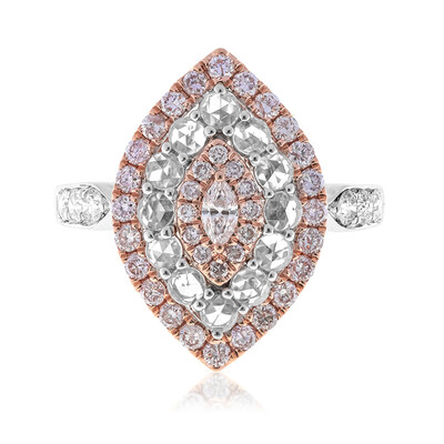 Pinkfarbener I1 Brillant-Goldring (CIRARI)