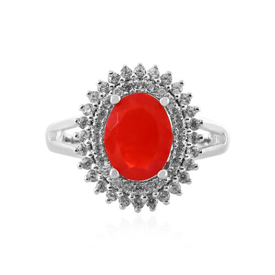 Äthiopischer Roter Opal-Silberring
