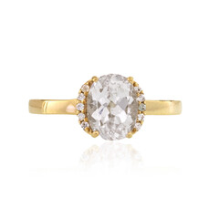 Weißer Kunzit-Goldring