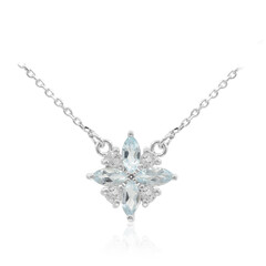Himmelblauer Topas-Silbercollier