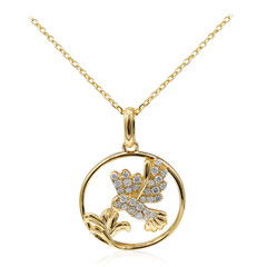 SI2 (H) Brillant-Goldhalskette (Smithsonian)