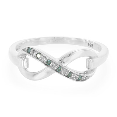 Blauer Diamant-Silberring