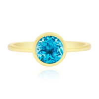 Schweizblauer Topas-Goldring