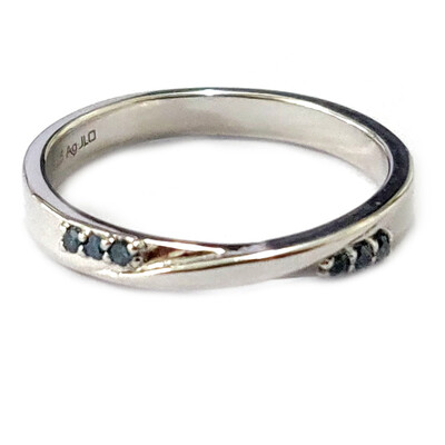 Blauer Diamant-Silberring