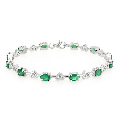Sambia-Smaragd-Silberarmband