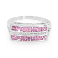 Pinkfarbener Ceylon-Saphir-Silberring