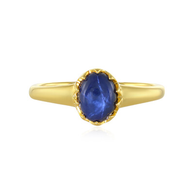 Blauer Stern-Saphir-Silberring