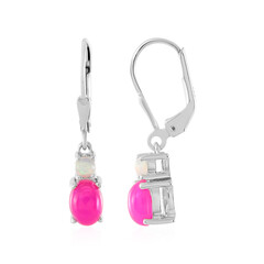 Äthiopischer Pinkfarbener Opal-Silberohrringe