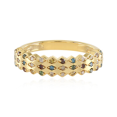 I3 Diamant-Silberring