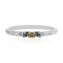 Gelber I3 Diamant-Silberring