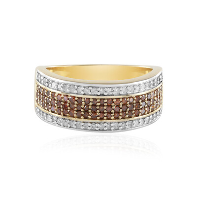 Roter I2 Diamant-Silberring