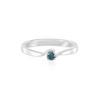 Blauer I3 Brillant-Silberring