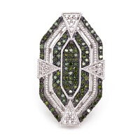Grüner Diamant-Silberring
