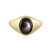 Schwarzer Stern-Saphir-Goldring