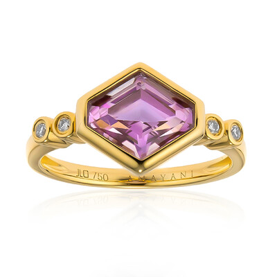 Pinkfarbener Diaspor-Goldring (AMAYANI)