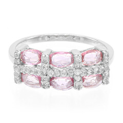 Pinkfarbener Ceylon-Saphir-Silberring