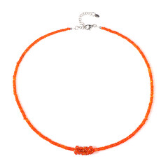 Äthiopischer Oranger Opal-Silberhalskette