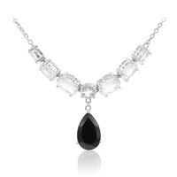 Schwarzer Spinell-Silbercollier
